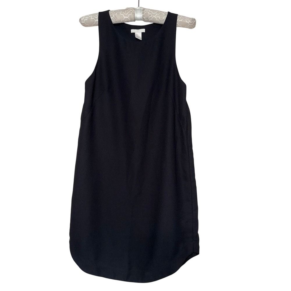 H&M Black Sleeveless Shift Dress Women Size 4